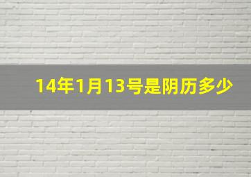 14年1月13号是阴历多少