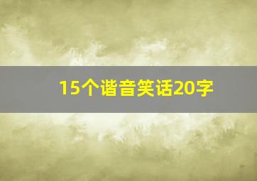 15个谐音笑话20字