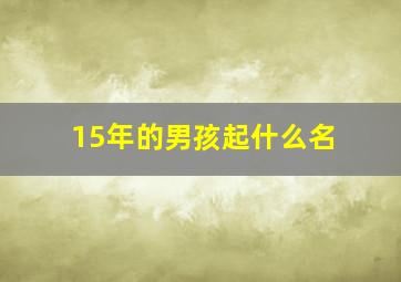 15年的男孩起什么名