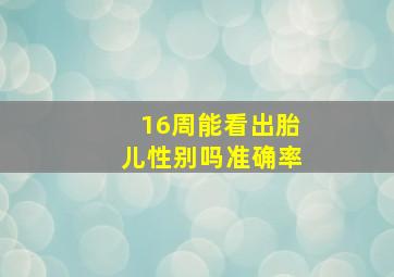 16周能看出胎儿性别吗准确率