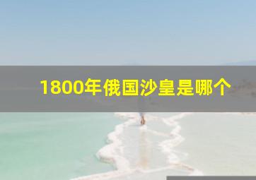 1800年俄国沙皇是哪个