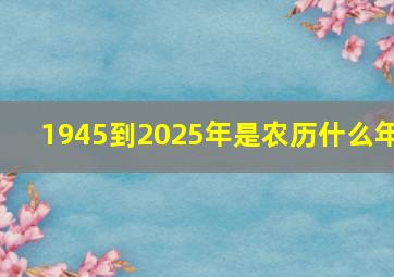 1945到2025年是农历什么年