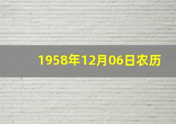 1958年12月06日农历