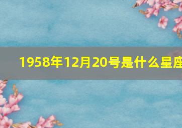 1958年12月20号是什么星座