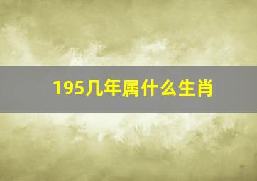 195几年属什么生肖