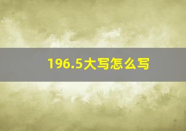 196.5大写怎么写