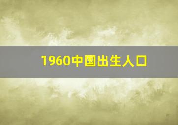 1960中国出生人口