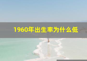 1960年出生率为什么低