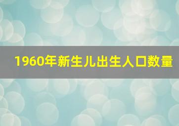 1960年新生儿出生人口数量