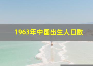 1963年中国出生人口数