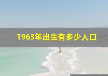 1963年出生有多少人口