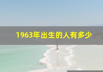 1963年出生的人有多少