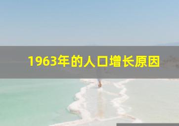 1963年的人口增长原因