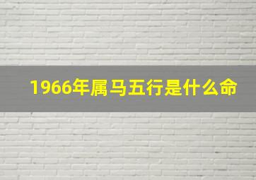 1966年属马五行是什么命