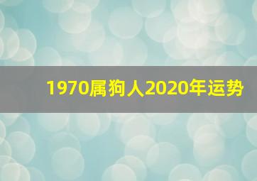 1970属狗人2020年运势