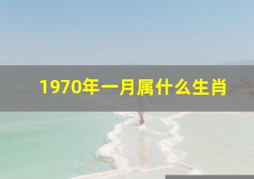 1970年一月属什么生肖