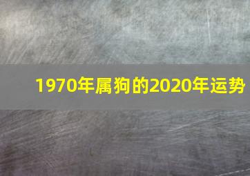 1970年属狗的2020年运势