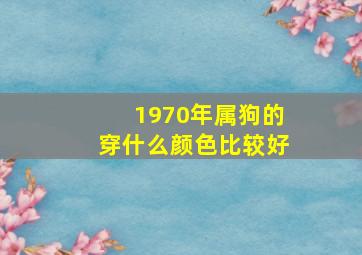 1970年属狗的穿什么颜色比较好