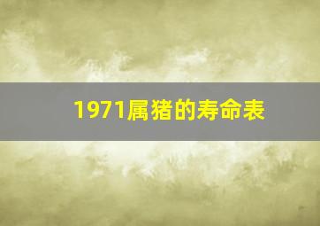 1971属猪的寿命表