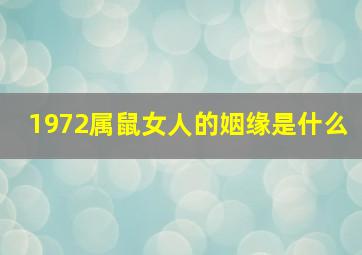 1972属鼠女人的姻缘是什么