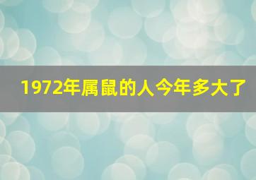 1972年属鼠的人今年多大了