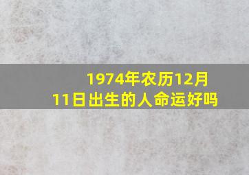 1974年农历12月11日出生的人命运好吗