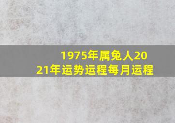 1975年属兔人2021年运势运程每月运程