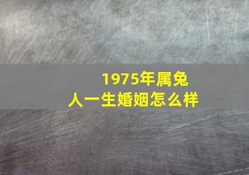 1975年属兔人一生婚姻怎么样