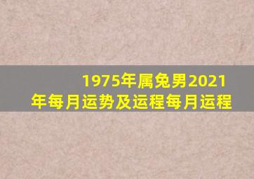 1975年属兔男2021年每月运势及运程每月运程