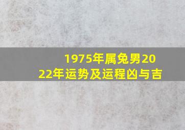 1975年属兔男2022年运势及运程凶与吉