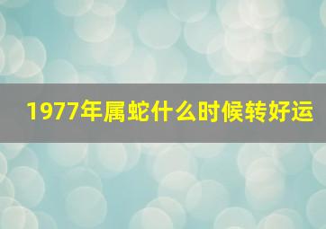 1977年属蛇什么时候转好运