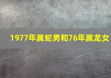 1977年属蛇男和76年属龙女