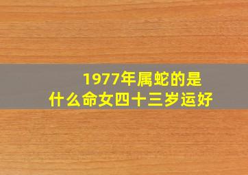 1977年属蛇的是什么命女四十三岁运好