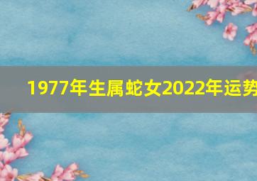 1977年生属蛇女2022年运势