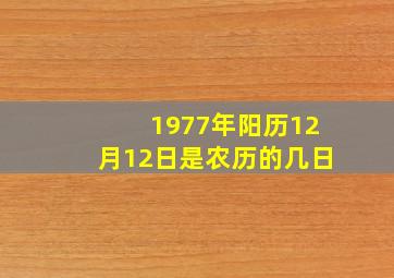 1977年阳历12月12日是农历的几日