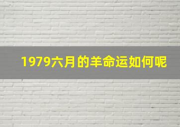 1979六月的羊命运如何呢