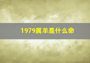 1979属羊是什么命