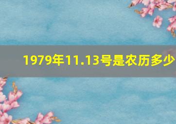 1979年11.13号是农历多少