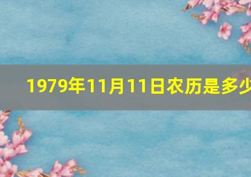 1979年11月11日农历是多少