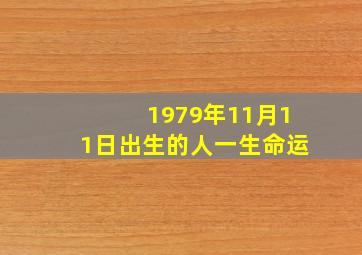 1979年11月11日出生的人一生命运