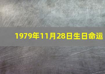 1979年11月28日生日命运