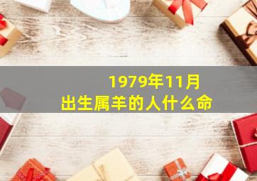 1979年11月出生属羊的人什么命