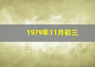 1979年11月初三