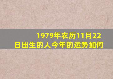 1979年农历11月22日出生的人今年的运势如何