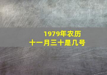 1979年农历十一月三十是几号