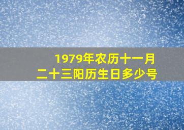 1979年农历十一月二十三阳历生日多少号