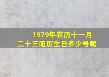 1979年农历十一月二十三阳历生日多少号呢