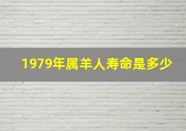 1979年属羊人寿命是多少