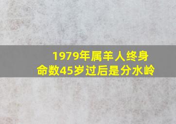 1979年属羊人终身命数45岁过后是分水岭