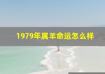 1979年属羊命运怎么样